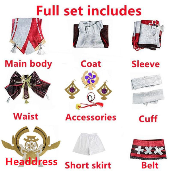 ub- Genshin Impact Yae iko Guuji Yae Cosplay Costume Genshin Deguisement Wig Dress Party Outfit Halloween Costumes for Women Costume+Wig M