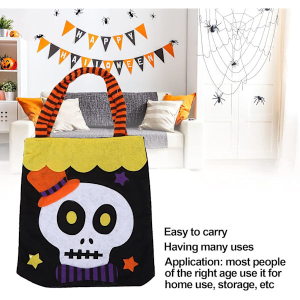 Halloween Non Woven Väskor Skeleton Goodie Totes