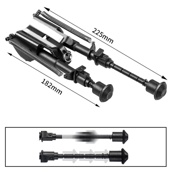 Airsoft Rifle Bipod 6~9 tommer teleskopisk stativ Passer 20 mm