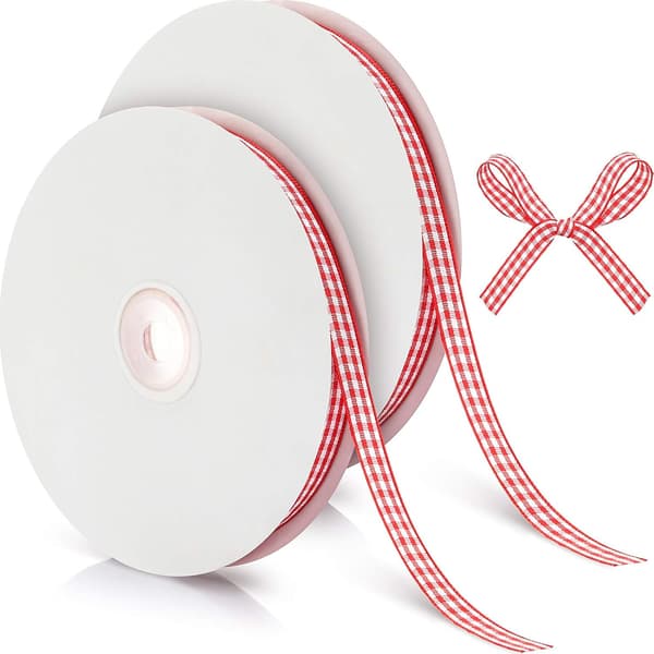 100 Yards Gingham Bånd 3/8 Tommer Bredt Håndværk Bånd Plaid Håndværk