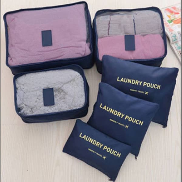 6 stk. Indsatser til kufferter blue one size
