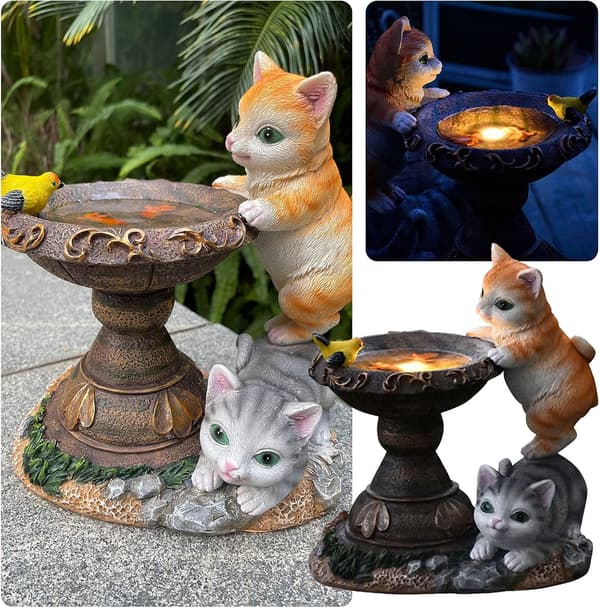 Katt Hagedekorasjon, Hagefigurer, Solcellelamper for Utendørs