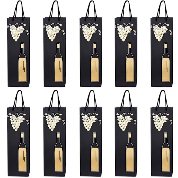 10 vinflaskpåsar - guldmönster - 35 x 12 x 9 cm Vin, Prosecco