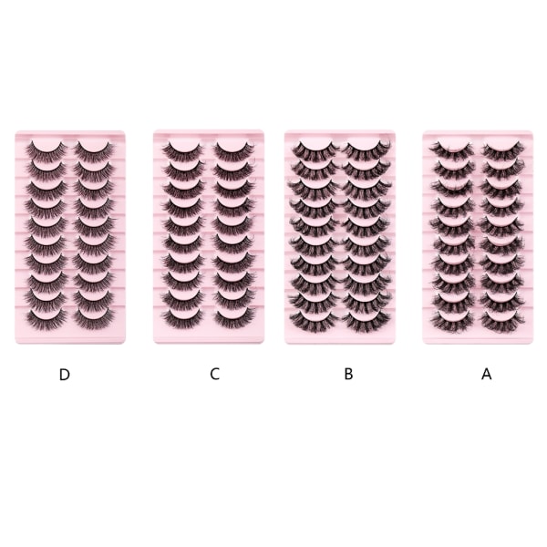 10 Par Mink Øyevipper 3D Mink Vipper Tykke Håndlagde Helstripe Vipper Cruelty-Free Mink Vipper Løsvipper Sminke D