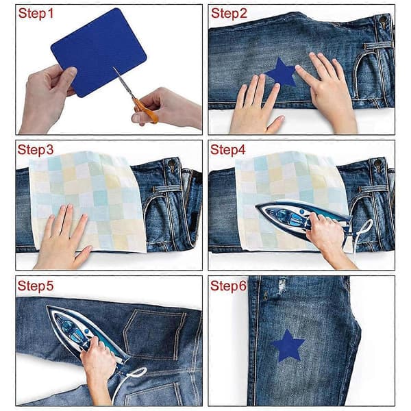 Strykelapper, 29 deler strykelapper for klesreparasjon jeans 4,9 x 3,7 tommer (flerfarget)