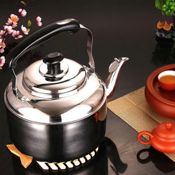 2x Rostfritt Stål Vattenkokare Visslande Tekanna Kaffe Kök Spishäll Induktion För Hem Kök