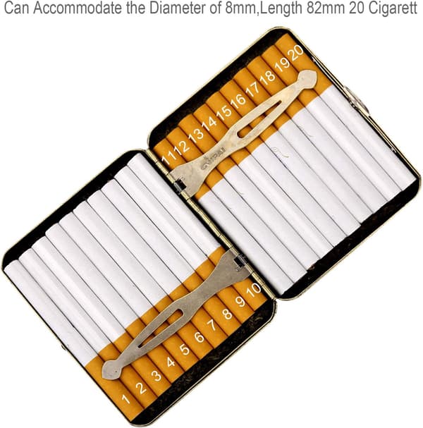 Etui til 20 cigaretter, gylden (stil 2)
