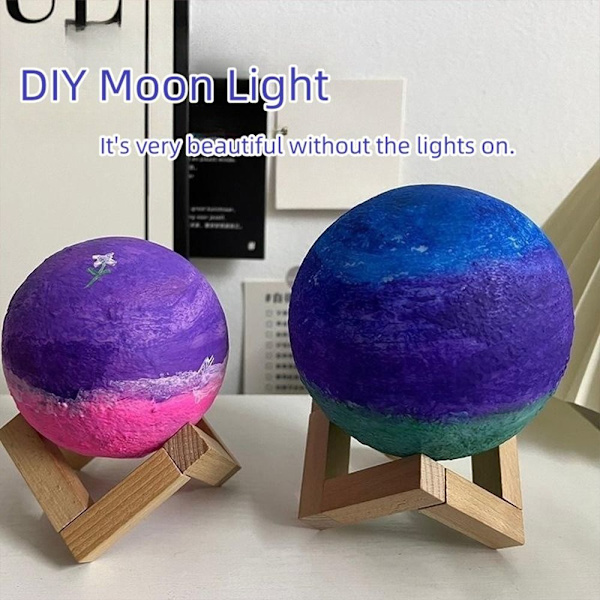 3D Månelampe LED Natlampe 20CM 20CM