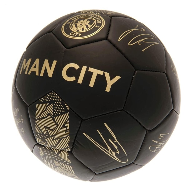 Manchester City FC Phantom Signature Football  Matt Svart/Guld Matt Black/Gold 1