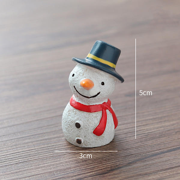 Mini julstaty säsongsbetonad harts Desktop figurdocka mikro landskapsdekoration santa claus