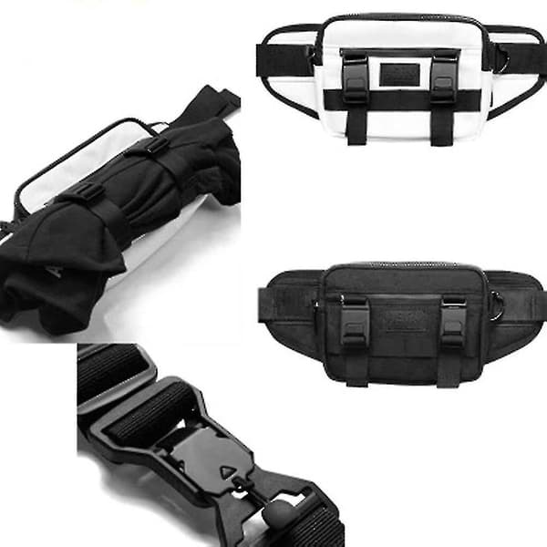 Chest Rig Bag, Hip Hop multifunksjonell sele Chest Pack White