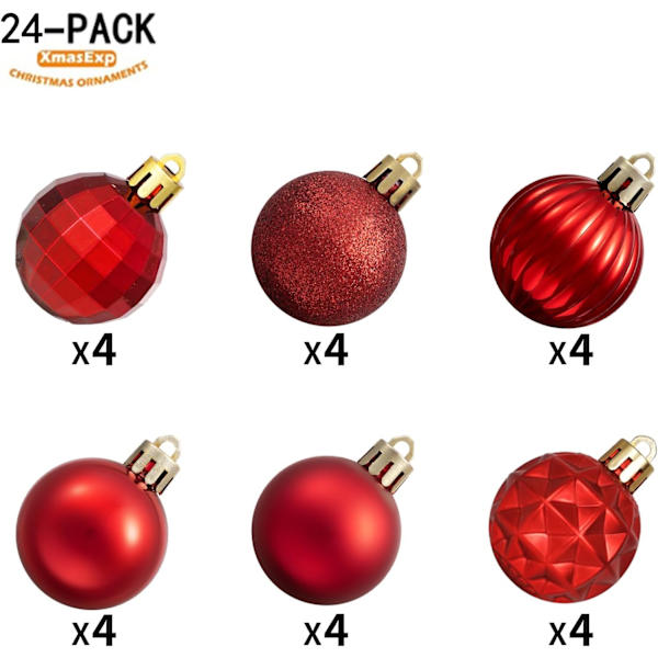 24ct Christmas Ball prydnadsföremål splittringssäker juldekorationer som dekorationer