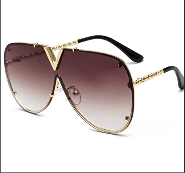 Solbriller Mann Kvinne Klassisk Retro Metallramme V-form Dame Su