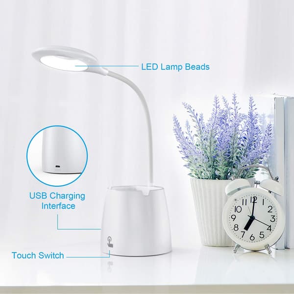 LED skrivebordslampe, dimbar LED bordlampe, nattlyslampe med St