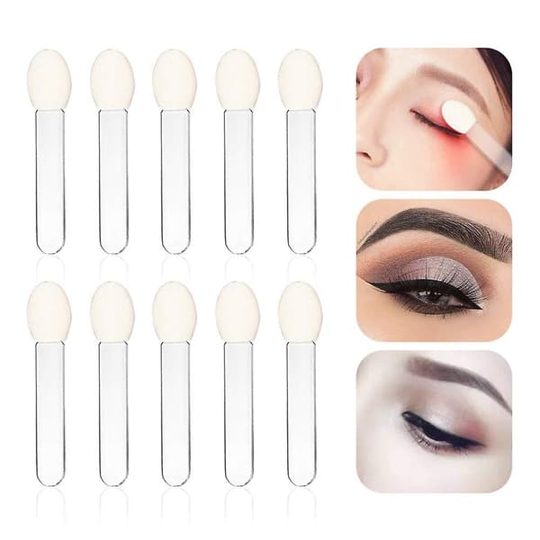 Engångsögonskuggsborstar Makeup Applikator Svamp Transparent Beauty Tools 10st/ set