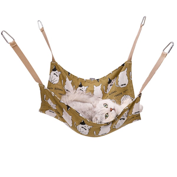 Kattebur Hengekøye Kjæledyrhengeseng Sovende Gyngestol Pustende Komfortabel Burseng for Kattunge Bow Tie Cat