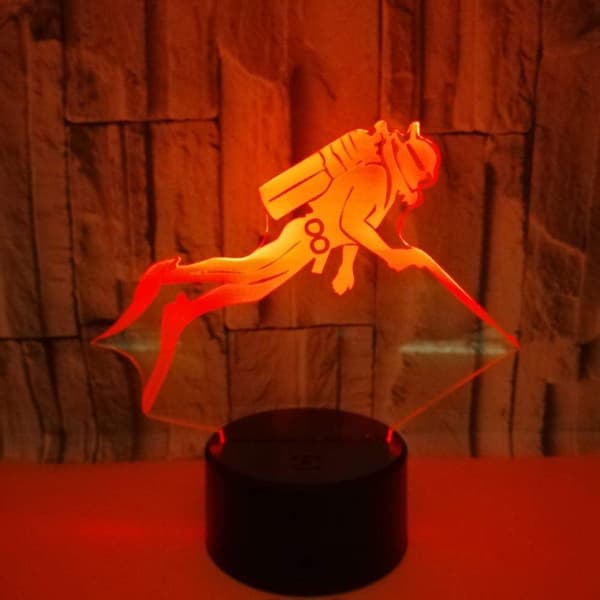 3D Diver Night Light Lamp Illusion Night Light 7 Color Chang