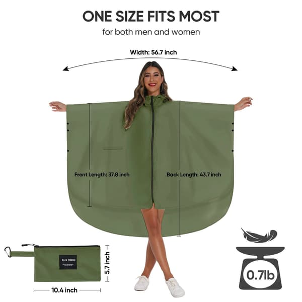 Regnfrakke Mode Unisex Regnponcho Åndbar Med Opbevaringspose