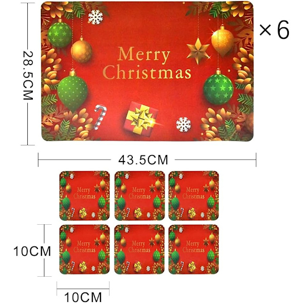 Waschbares Weihnachts-Tischset, Weihnachts-Tischset,