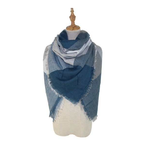 140*140 cm Kvinder Cashmere Stribet Stort firkantet tørklæde Sjal Tykt Hold Varmt Tørklæde