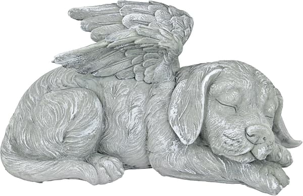 Husdjursminnesmärke Hund Ängel hedersstaty gravsten, 12cm, polyresin