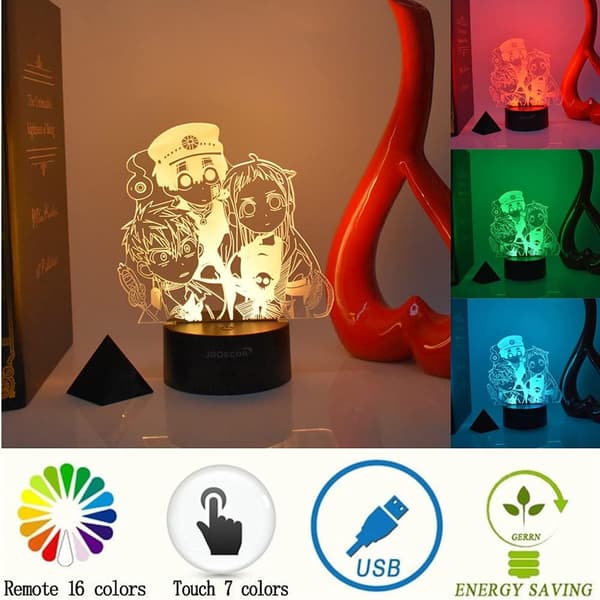 LED Illusion 3D Värikäs Akryylilamppu Suosittu Animehahmo A