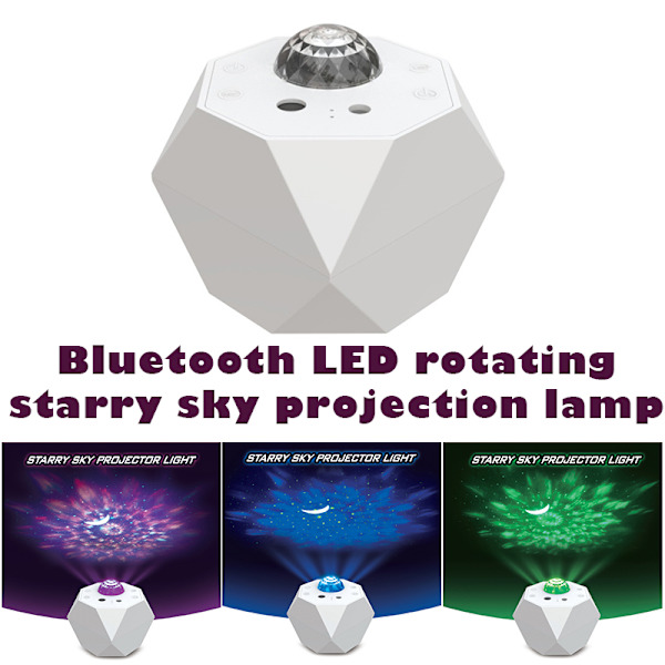 Bluetooth Stjerneprojektor, sovekomfort natlampe, 8 farver der ændres