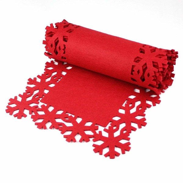 Jul Röd Snowflake Middagsbord löpare