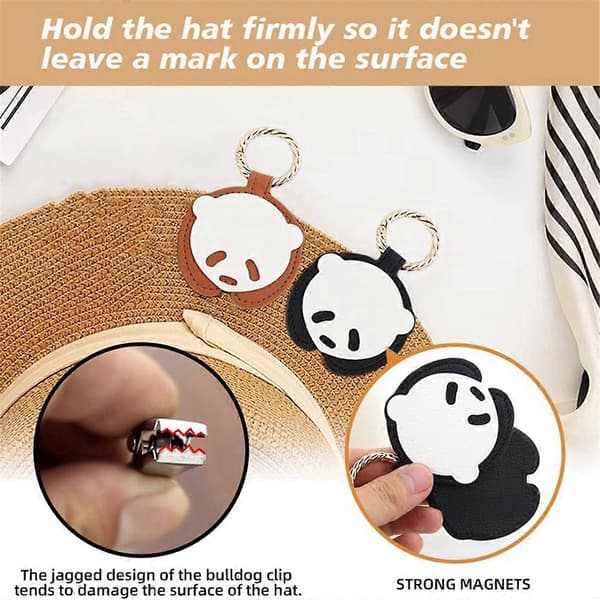 Hatteclips, 2 stk. magnetisk hatteclips til taske, rejsehatteholder, taskehætteclips til ophængning af hatte til håndtaske, bagage, mulepose
