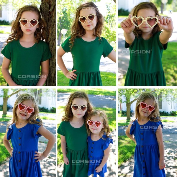 Kids Heart Girls Solglasögon UV 400 Skydd för