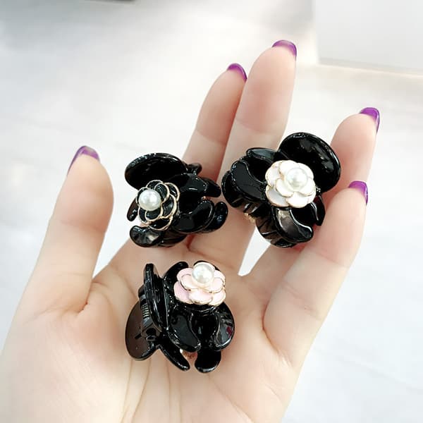 3st Elegant Camellia Hårklämmor Klo Kvinnor Blomma Hår Accessori