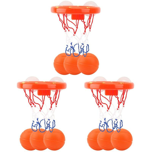 3 sæt badebasketlegetøj Plast selvklæbende basketkurv Legevandslegetøj med 20 bolde til småbørn Babyer (assorteret farve) As shown 16X17CM