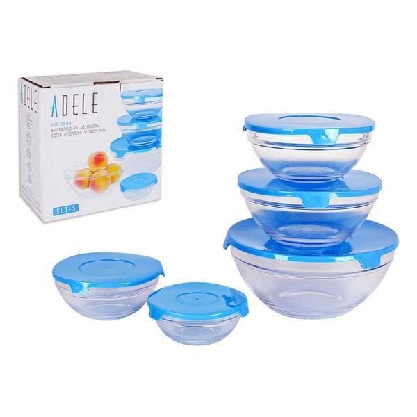 5 Delar Skålset i glas med lock - ADELE