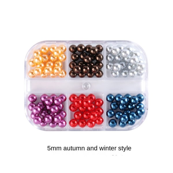 Kynsikoristeet Nail Art -puoliympyrä Täysi ympyrä Värikäs Helmi Aurora 6-ruudukko Helmi ZZ01 12g 6-grid Pearl-PR04