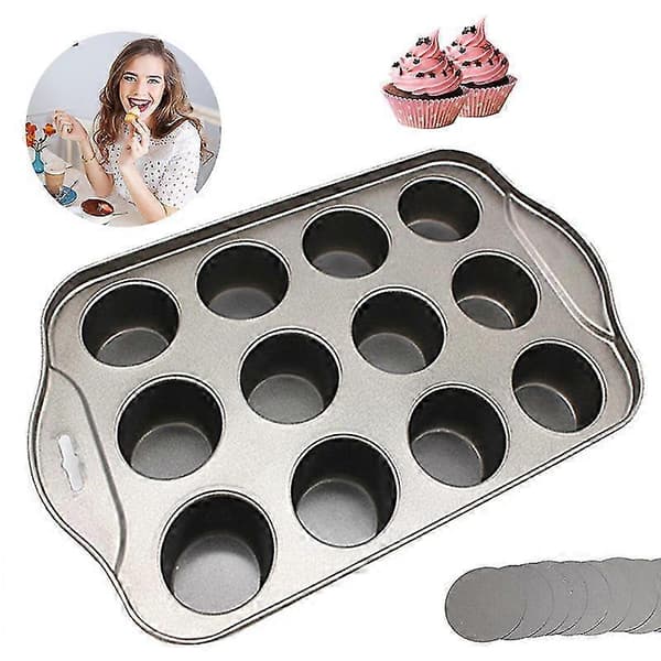 EVAGO 12 Mini Kakeform Ostekakekopp Non-stick Muffins Cupcake Bakeform