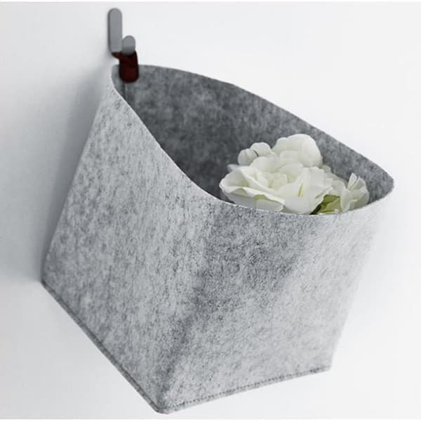 Filt Förvaringskorg Garderob Leksaksboklåda Organizer Light Grey One Size