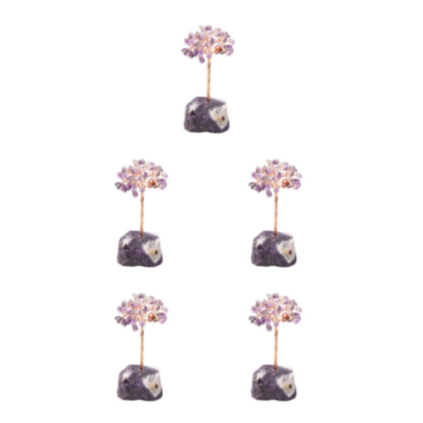 1/2/3/5 Onnenpuu Kodin sisustus Hieno käsityö ja luonnollinen amethyst+amethyst 13cm 5PCS