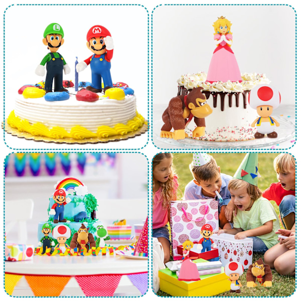 6-pakkauksen Mario Toy Bros Super Dekojuhlatarvikkeet