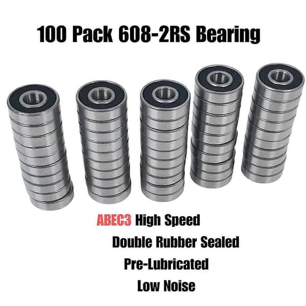 100 kpl 608 laakerit, 8x22x7mm kuulalaakerit rasvatiiviste kokoonpano rullalautalaakerit