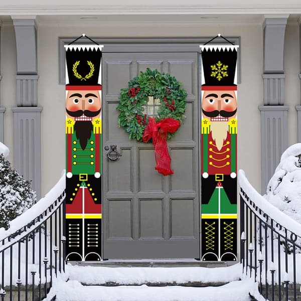Nøddeknækker Banner til Jul - Verandaskilt Juledekoration
