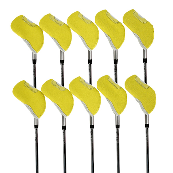 10 Styck Golf Iron Headcover Tjock Neopren Golf Iron Head Cover Golf Club Headcover med genomskinligt fönster Passar de flesta märken Red