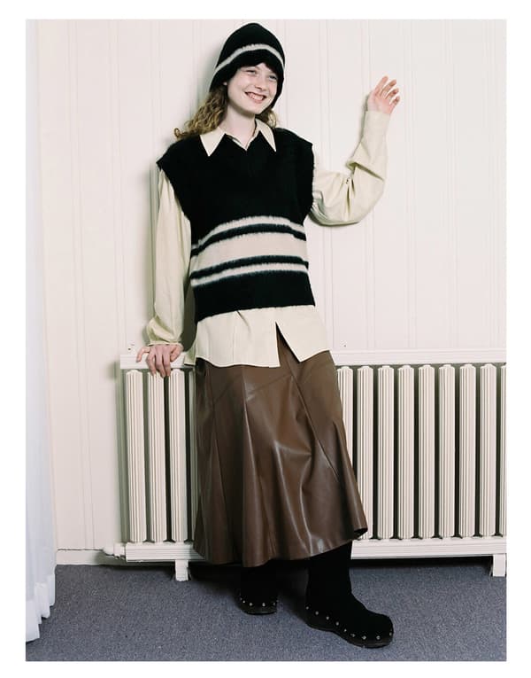 Slouchy Stribet Farveblok Strikket Hue - Sort, Vibe Kold Hue