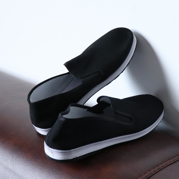 Kinesiske traditionelle Kung Fu Kampsport Tai Slipper Sko Black 42 Size