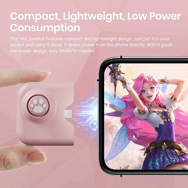 Yao L1 PRO Mobile Game Controller Joystick för iPhone (iOS 13.4 eller senare, för iOS-mobilspel)