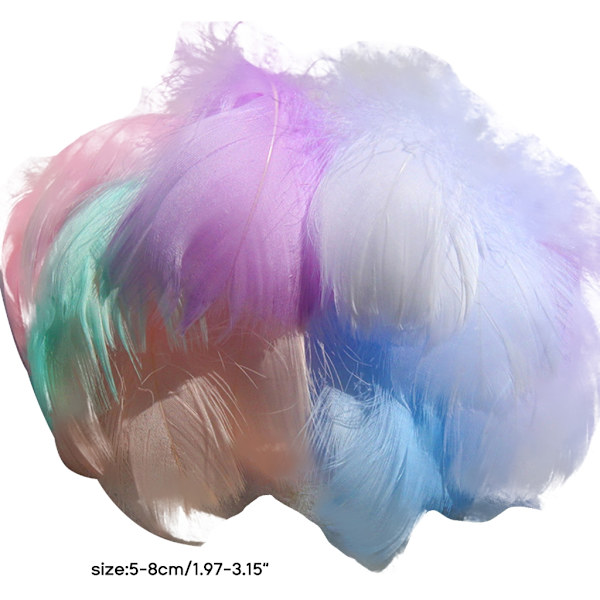 100 st flerfärgad fjäder för genomskinlig bobo-ballongfylld födelsedag bröllopsdekoration DIY-blomsterarrangemang null - D