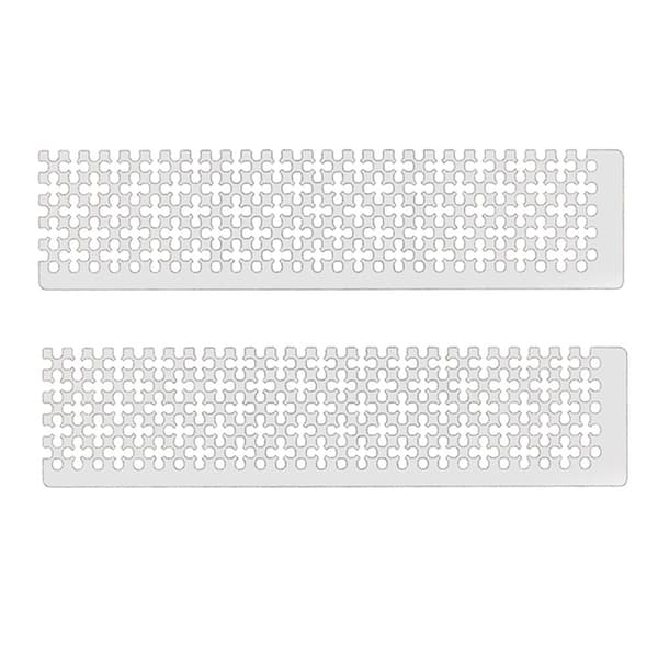 2x 5D diamantmaling linjal korssting rustfritt stål rund linjal