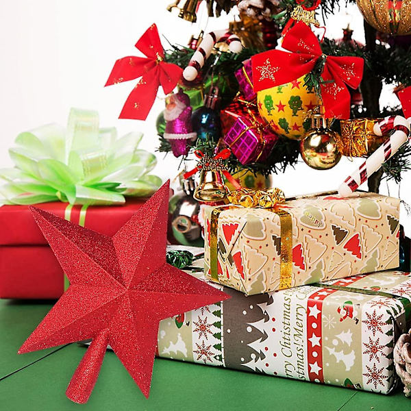 Glitter Star Christmas Tree Topper- Jul splittringssäker julgransdekoration Treetop