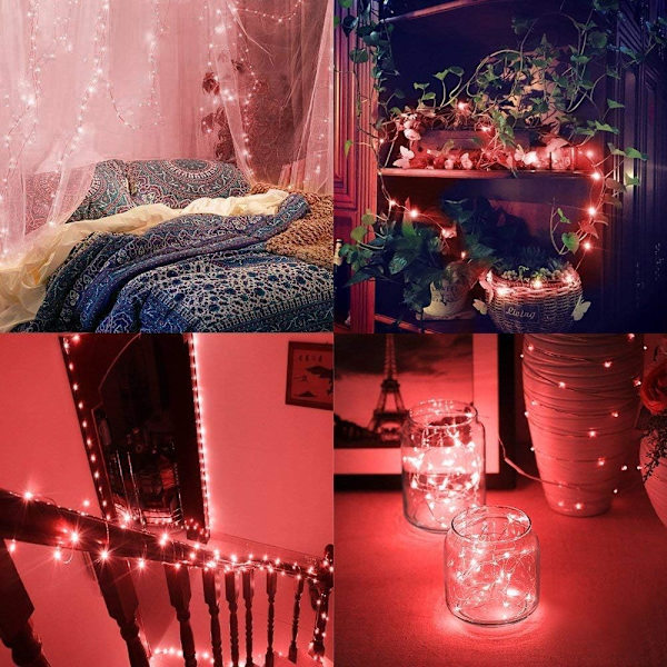 Batteridrivna Red Fairy Lights - 3M 30LEDs