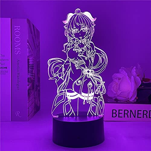 Game Genshin Impact Figure Ganyu Night Light 3D LED Decorati