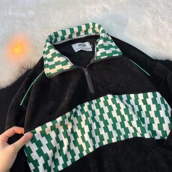 Naisten löysä vohvelineulepusero Lapel Checkerboard -collegepaita naisille Forell Daily Party Ball apricot m